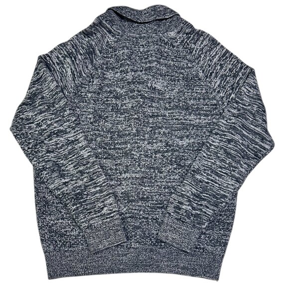 GAP Men's Gray TXT Shawl Cardigan L 100% Cotton Mixed Knit Shawl Collar Cozycore - Picture 2 of 7